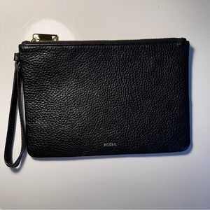 Black Fossil Wristlet